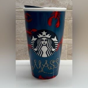 Starbucks Massachusetts Travel Mug with Red Lobsters